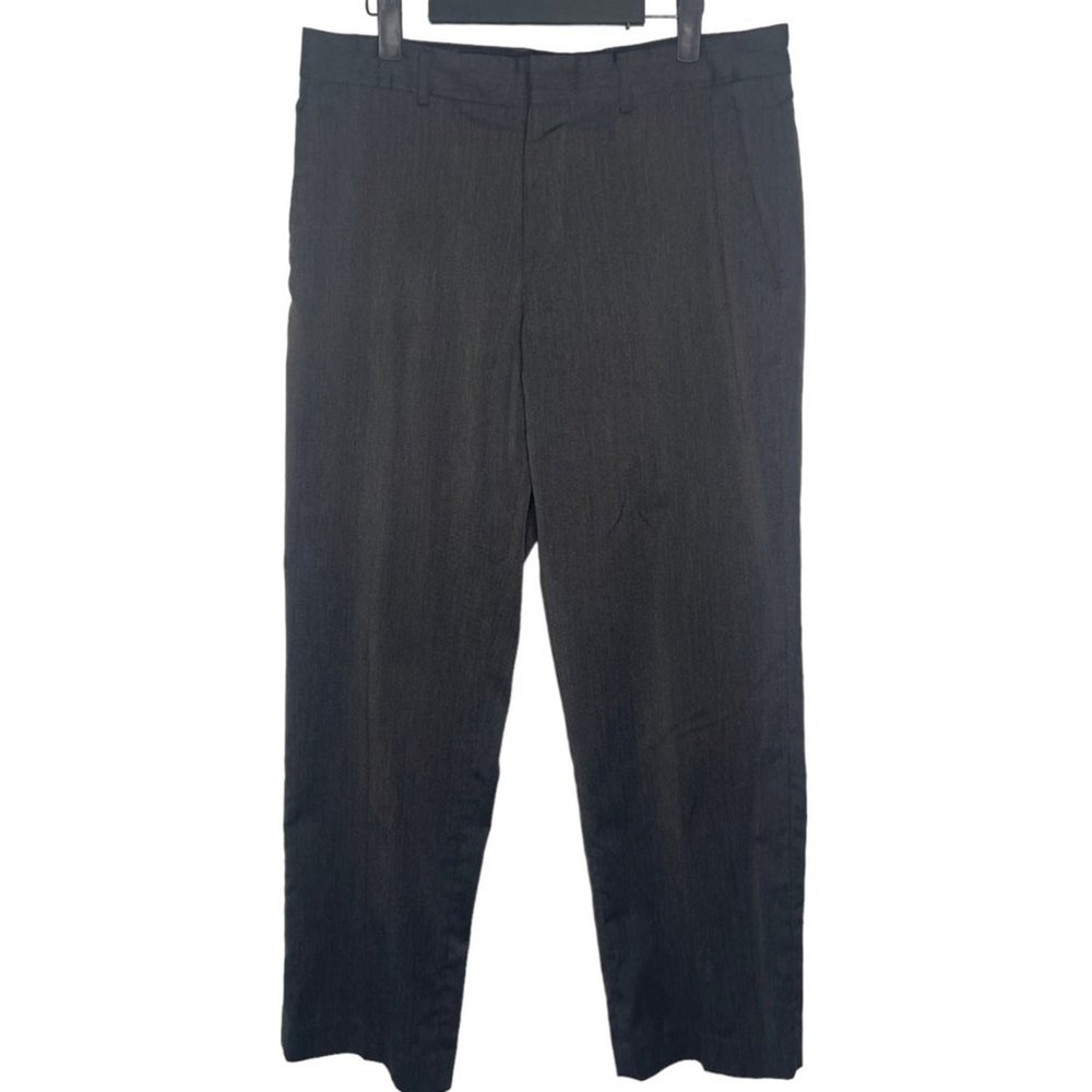 Michael Kors Mens Dress Pants 32x30 Charcoal Gray Heather Stretch Flat Front - Picture 1 of 15